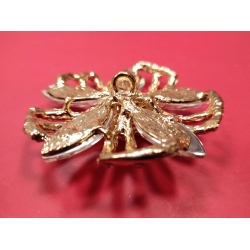 Guzik ozdobny z kryształkami w kształcie kwiatu (złoty)